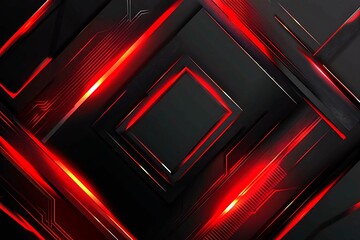 Dynamic technology-inspired abstract background with sharp red, black, and silver lines, creating a sleek and futuristic digital design.