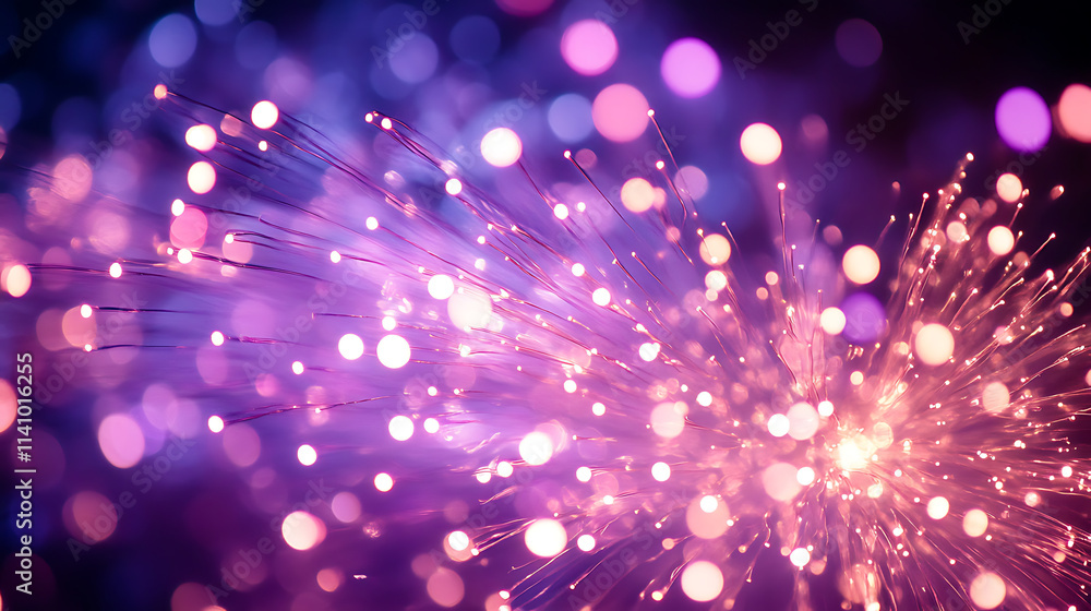 Aufkleber purple light rays with sparkling background