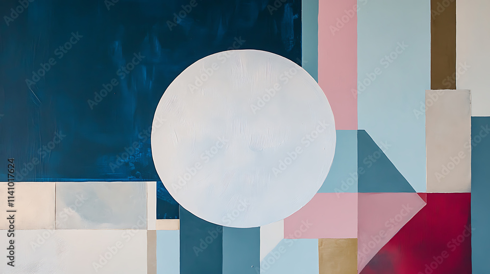Aufkleber minimalist artwork using acrylic paint on canvas, creating a modern abstract painting in a palette o