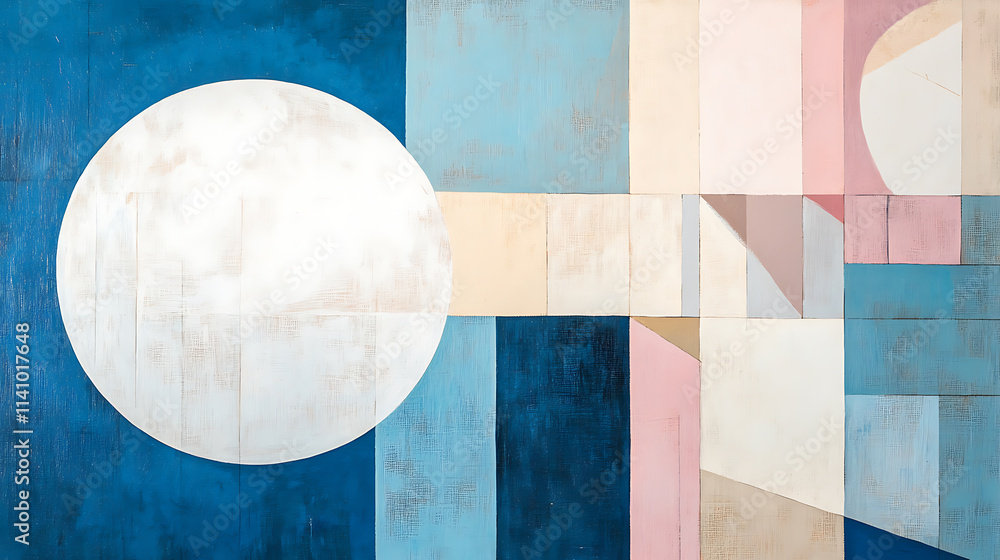 Poster minimalist artwork using acrylic paint on canvas, creating a modern abstract painting in a palette o