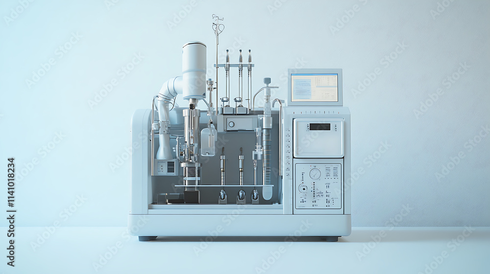 Poster isolated anesthesia machine on a white background