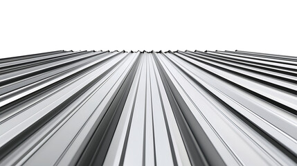Naklejka premium Isolated corrugated metal sheets against a white backdrop, 3d illustration