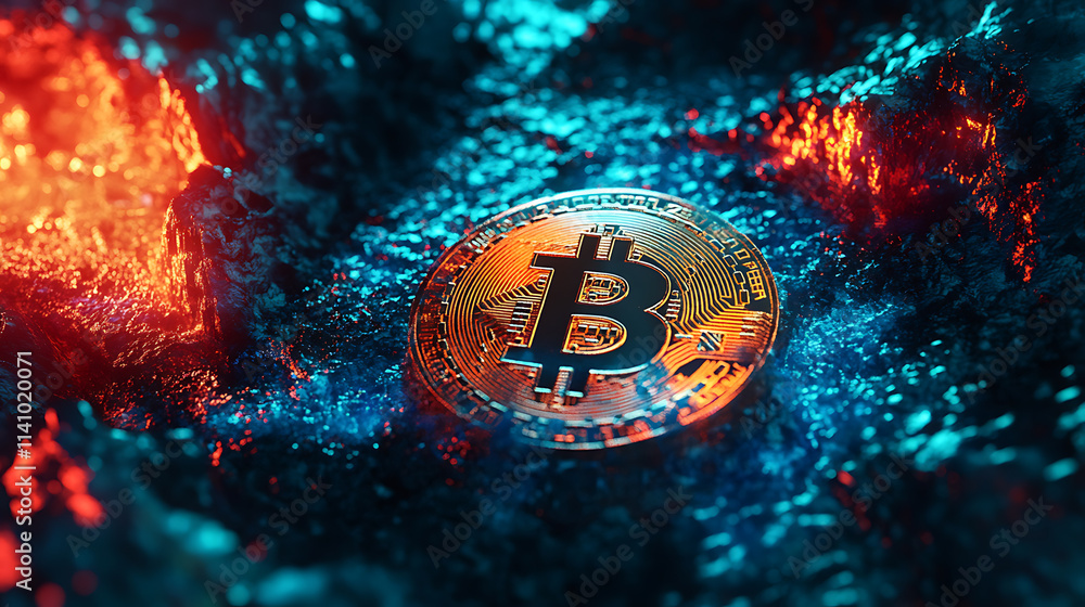 Leinwandbilder futuristic abstract visualization of decentralized finance, digital hologram illustrating blockchain