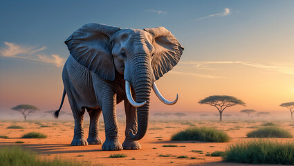 Fototapeta premium Explore stunning elephant images and art: majestic giants, baby elephants, and herds in the wild. Perfect for presentations, nature projects, and creative designs.