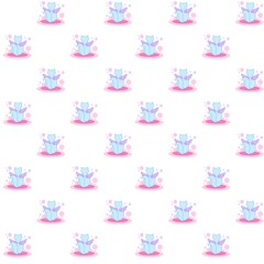 Cats pattern, fantasy cats with wings