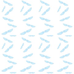 Blue wings seamless pattern, soft wings