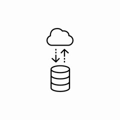 cloud data base connection icon sign vector