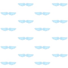 Blue wings seamless pattern, soft wings