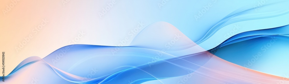 Poster blue background presentation design with digital technology and blue color elements generative ai