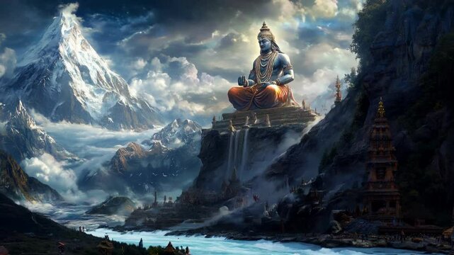 Mount kailasa the sacred peak of lord shiva in the majestic himalayan mountain range