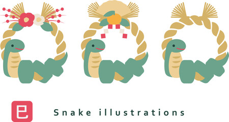 年賀状に使える丸い巳年のシンボル