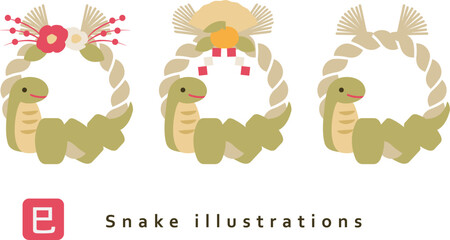 年賀状に使える丸い巳年のシンボル