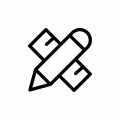 pencil ruler icon sign vector