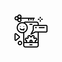 phone social media content icon sign vector