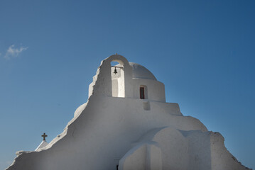Minimalist Mediterranean Church Bells Mykonos, Greece