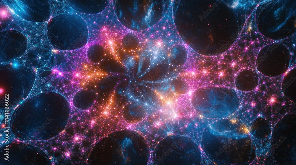 Aufkleber abstract cosmic design featuring vibrant colors and intricate patterns resembling a galaxy.