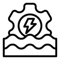 Hydro power outline icon symbolizing clean and renewable energy