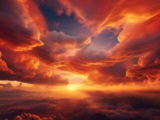 Fototapeta premium Morning clouds, generative AI