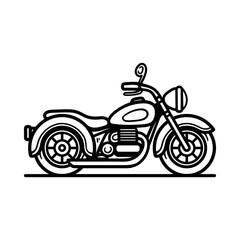 Fototapeta premium big motorcycle isolated drawing line art style sketch classic vintage design illustration