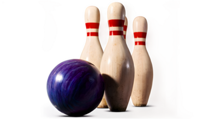 bowling pins and ball
