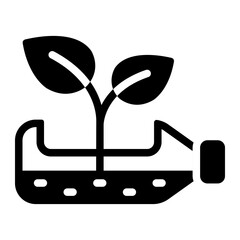 Repurpose tools glyph icon for sustainable gardening practices