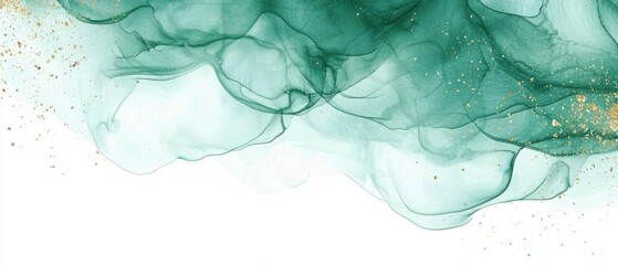 Fototapeta premium Flowing green abstract art digital design contemporary aesthetic minimalist style artistic expression