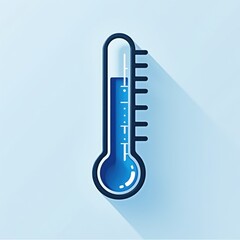 Blue Thermometer Icon Illustration