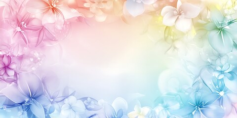 Fototapeta premium Pastel Flowers Frame Soft Background Design