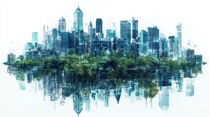 Obraz premium The EcoCity embodies a balance of nature, architecture, and community, showcasing biodiversity