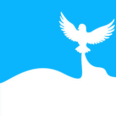 A graceful design featuring a dove, representing harmony, togetherness, liberty, and nonviolence, symbolizing love and optimism for a conflict-free world.