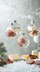 Transparent Christmas Bauble Filled with Gourmet Delights