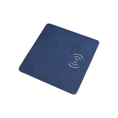 Charging the smartphone with leather wireless charger. isolated png transparent background.