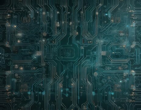 Dark teal vector background with intricate circuit pattern , teal, texture