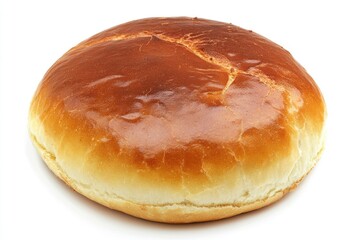 freshly baked hamburger bread isolated on white background