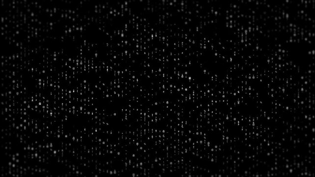 Character Binary code abstract animation video binary code digital pattern background. 3D 4K symbol. data security, computer crime. motion graphic, digital business futuristic matrix row column