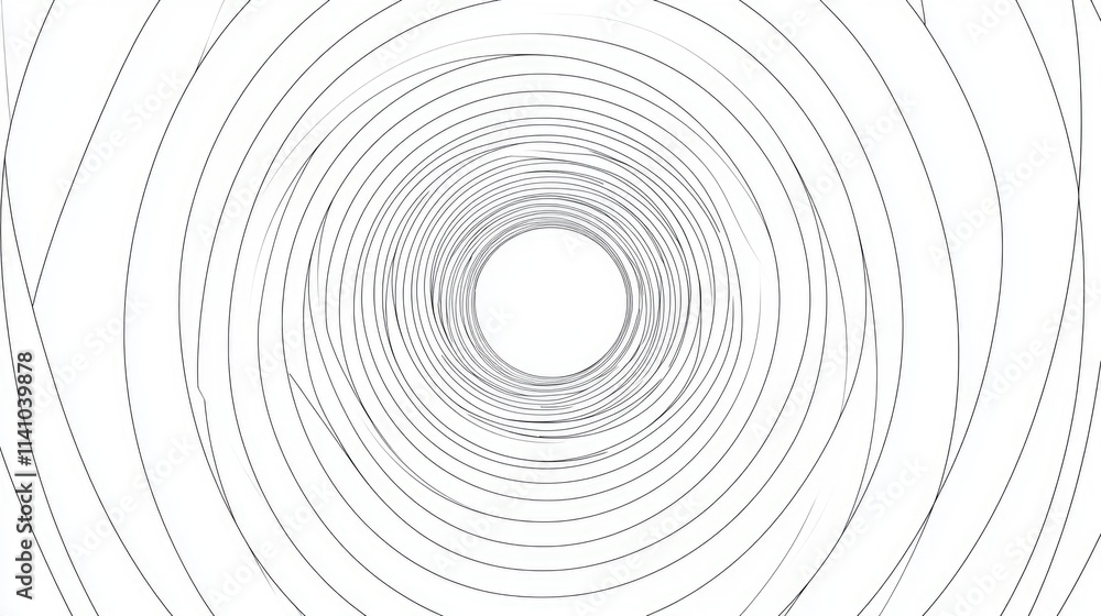 Poster a minimalist design featuring concentric circles creating a tunnel effect.