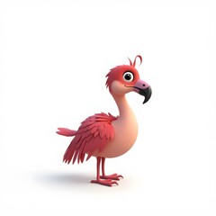 Fototapeta premium Elegant Flamingo Clipart Isolated on White Background