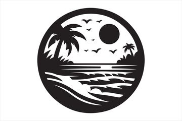 Sea beach logo icon 