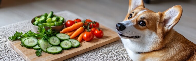Healthy Dog Food with Fresh Vegetables