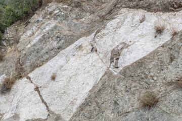 Hornblende Diorite Gabbro amphibolite ( hdg ). intrusive / dikes. Angeles Crest Scenic Byway, Los Angeles County, California. San Gabriel Mountains. Angeles National Forest