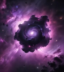 Swirling black and purple nebula, cosmic dust ,  purple,  sci-fi