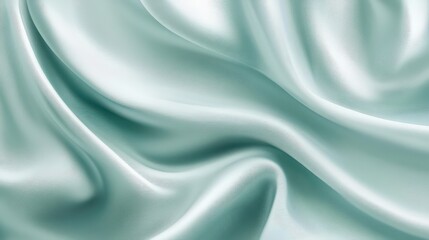 Fototapeta premium Green fabric cloth satin folded background and texture luxury style. Vector illustration 