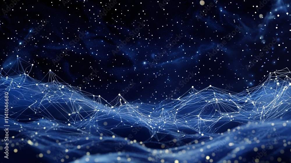 Aufkleber a whimsical rendering of the virgo constellation with stars connected by playful lines, set in a mag