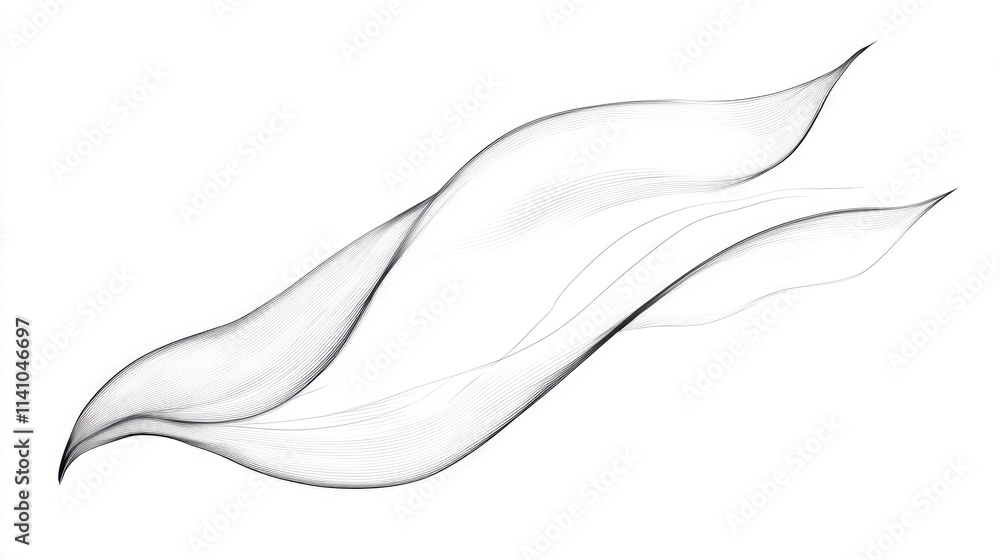 Poster abstract design featuring flowing, wavy lines in a minimalist style.