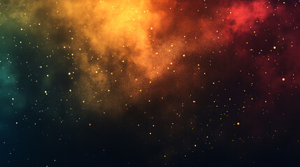 Naklejka premium Colorful dust powder particles explosion, on black background for overlay