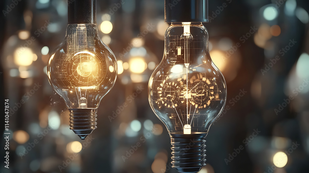 Aufkleber concept of business transformation, showcasing elements of digital development and modern efficiency