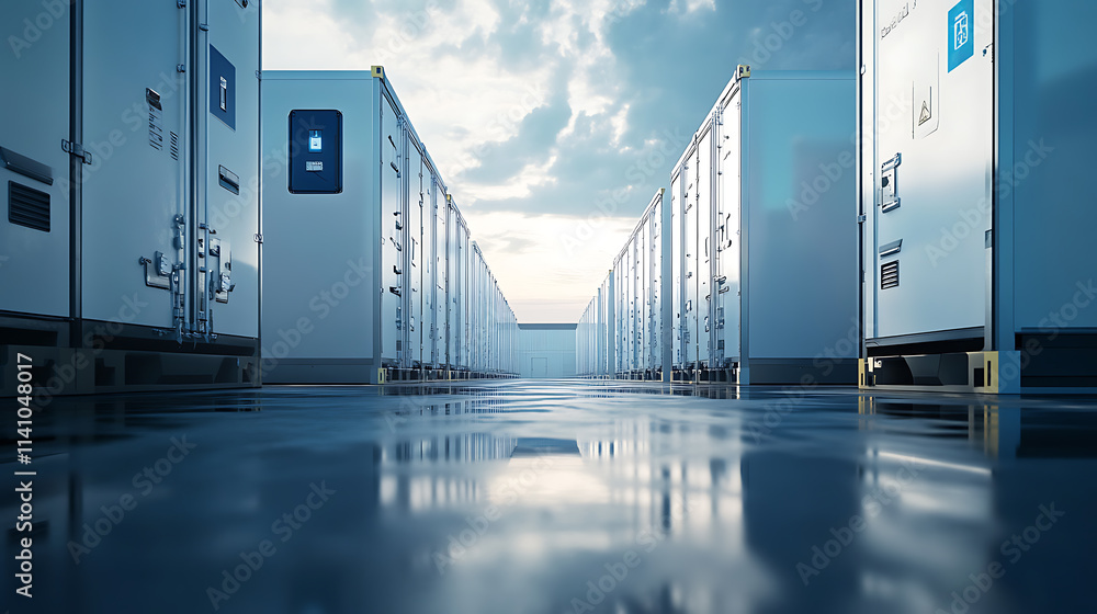 Poster containers with phase change materials for efficient thermal energy storage in industry