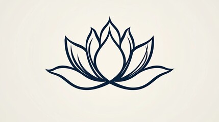 A minimalist line art depiction of a lotus flower, symbolizing beauty and tranquility.