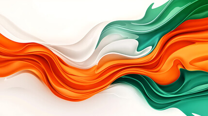 Creative wave design in indian tricolor, representing national pride and celebration