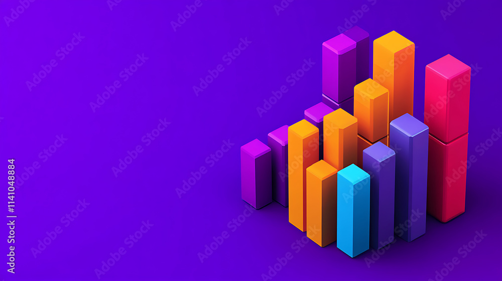Poster cryptocurrency market trends: comprehensive bar graph analysis of stock exchange indices on a vibran